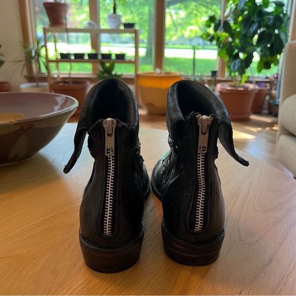 Free People Black Alamosa Leather Cuffed Ankle Boots  unworn sz 6 - Picture 7 of 7